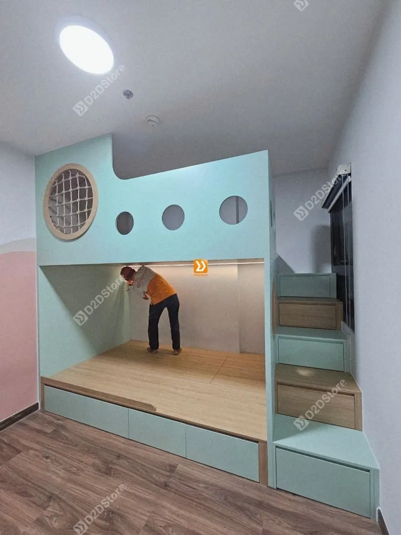 Phòng ngủ giường tầng cho 1 bé gái ngủ cùng bà nhà chị Nguyễn Kiều - Ảnh 7