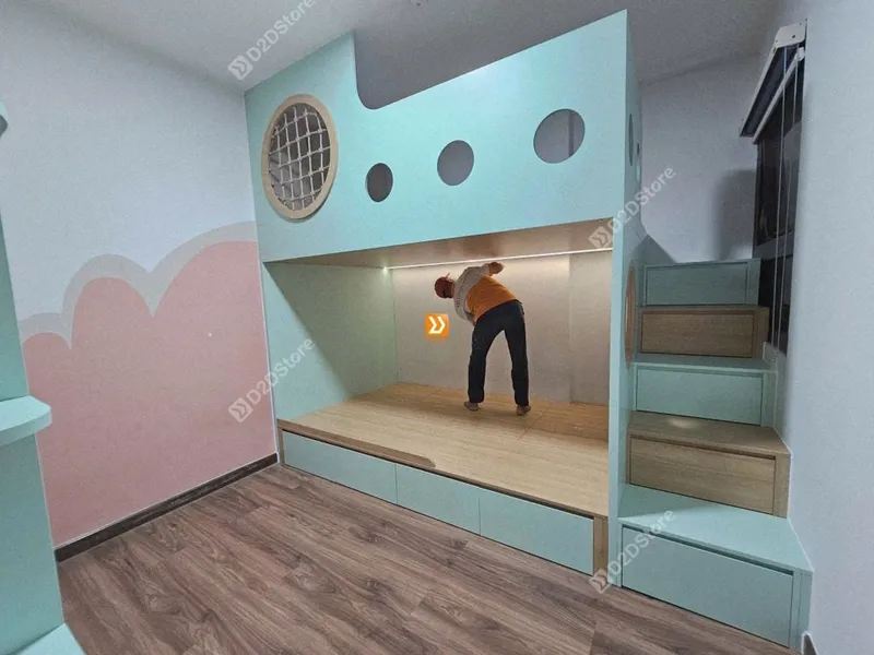 Phòng ngủ giường tầng cho 1 bé gái ngủ cùng bà nhà chị Nguyễn Kiều - Ảnh 8