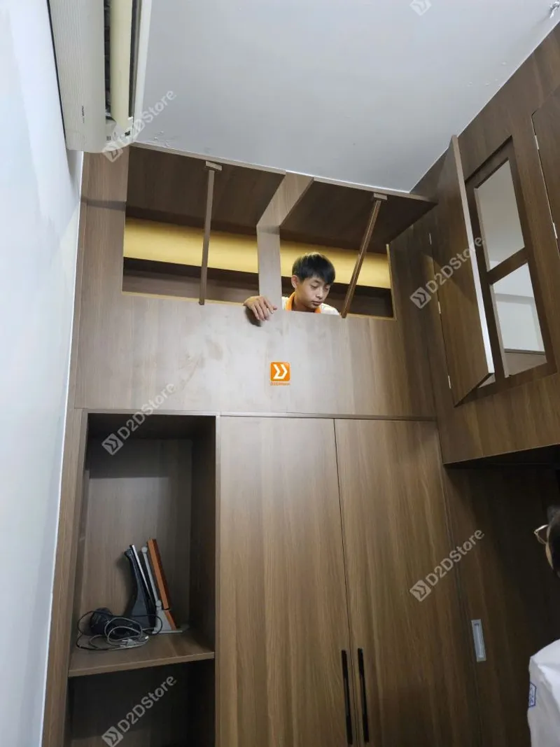 Phòng ngủ giường tầng cho bố mẹ và 1 bé trai nhà anh Nguyễn Nam - Ảnh 4