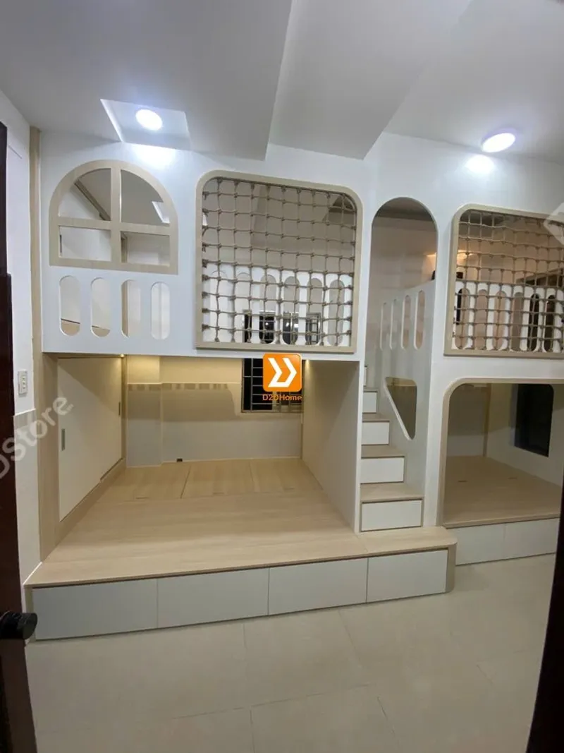 Phòng ngủ giường tầng cho bố mẹ và 3 bé nhà anh Nhữ Huy - Ảnh 10