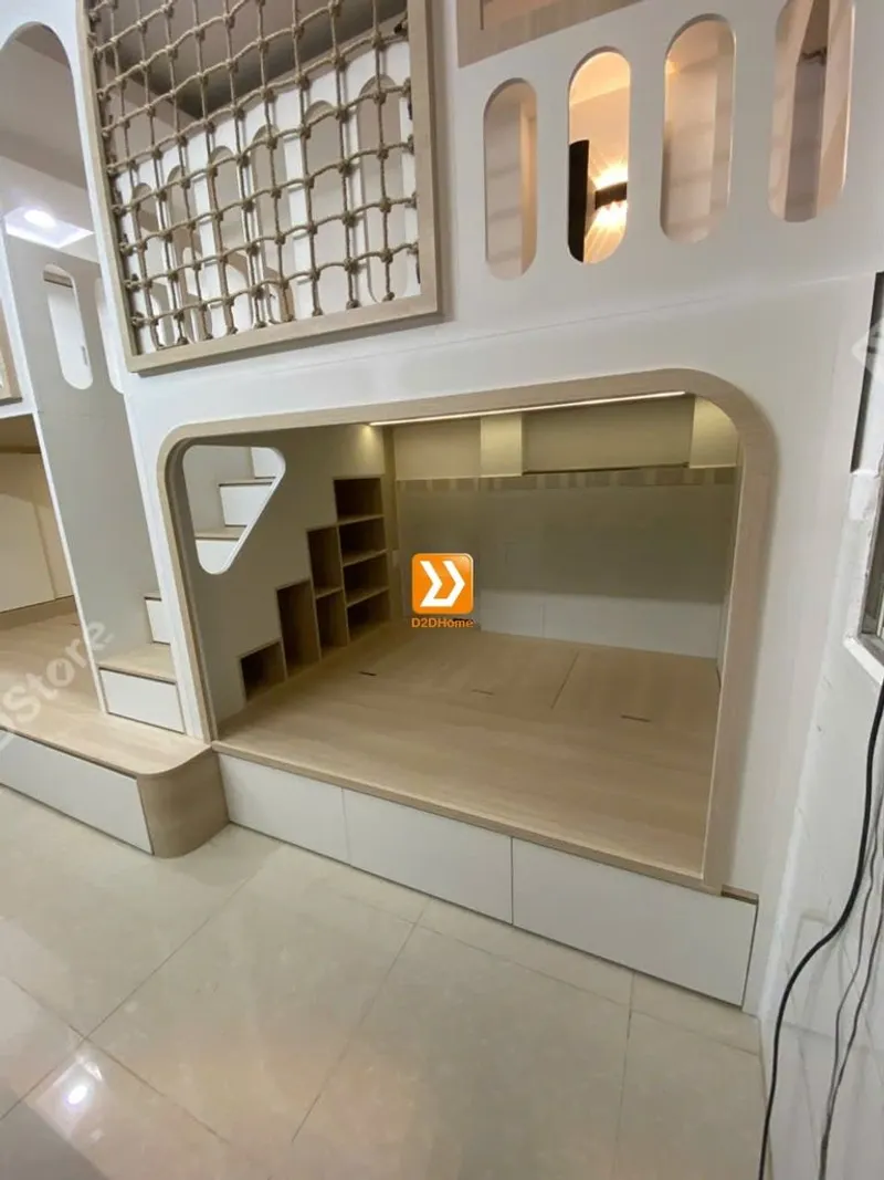 Phòng ngủ giường tầng cho bố mẹ và 3 bé nhà anh Nhữ Huy - Ảnh 11