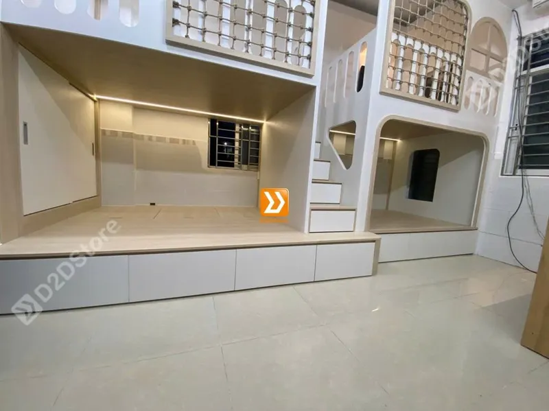 Phòng ngủ giường tầng cho bố mẹ và 3 bé nhà anh Nhữ Huy - Ảnh 12
