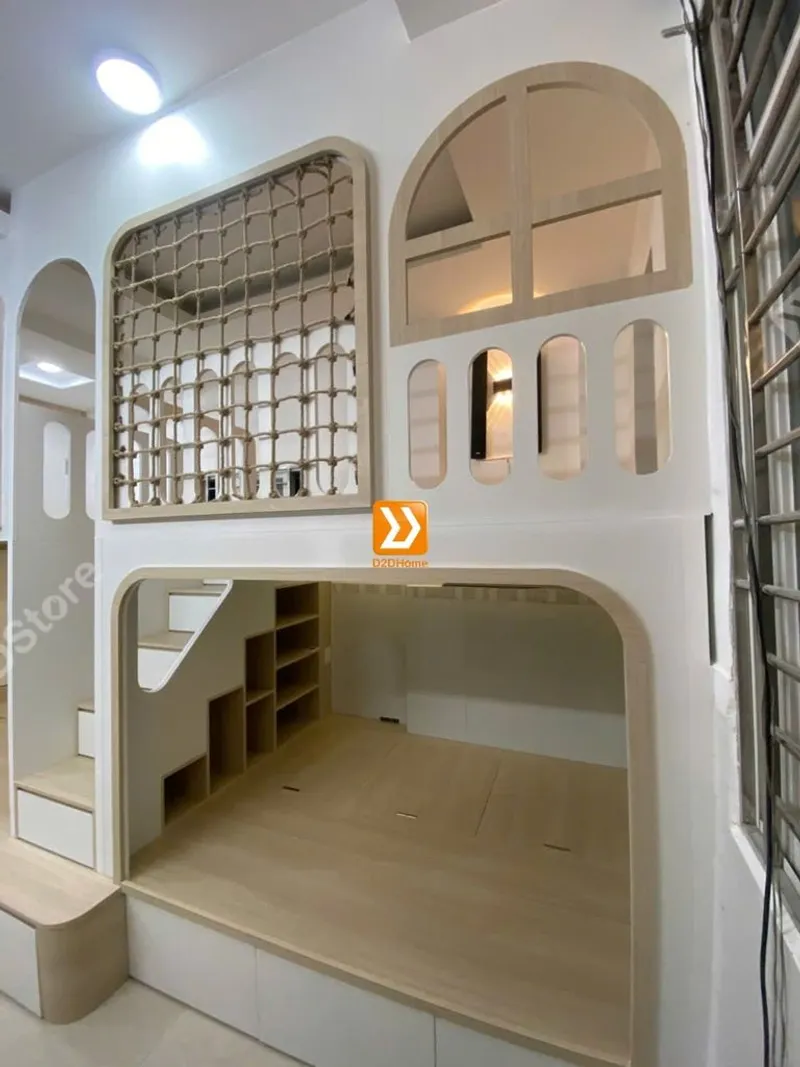 Phòng ngủ giường tầng cho bố mẹ và 3 bé nhà anh Nhữ Huy - Ảnh 14