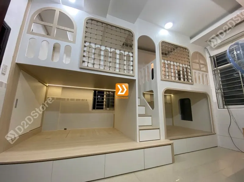 Phòng ngủ giường tầng cho bố mẹ và 3 bé nhà anh Nhữ Huy - Ảnh 15