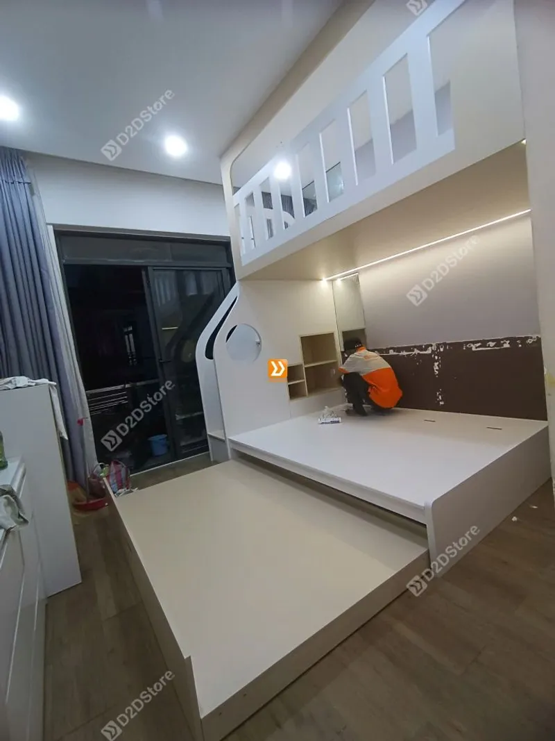 Phòng ngủ giường tầng cho bố mẹ và 2 bé nhà chị Phương Huỳnh - Ảnh 10
