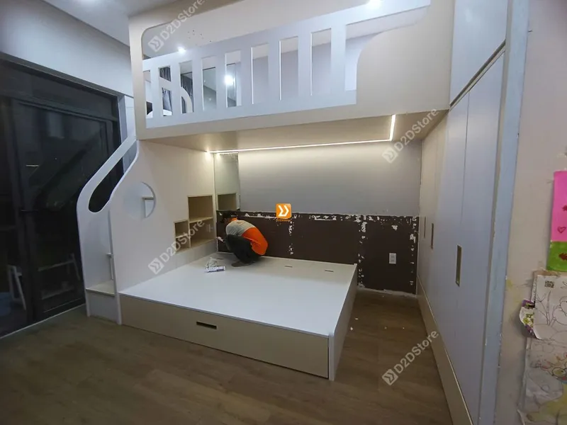 Phòng ngủ giường tầng cho bố mẹ và 2 bé nhà chị Phương Huỳnh - Ảnh 12