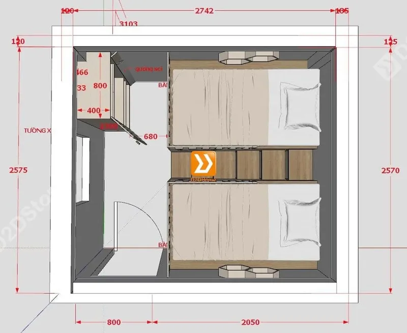 Phòng ngủ giường tầng cho 2 bé gái nhà chị Quyên Trần - Ảnh 2