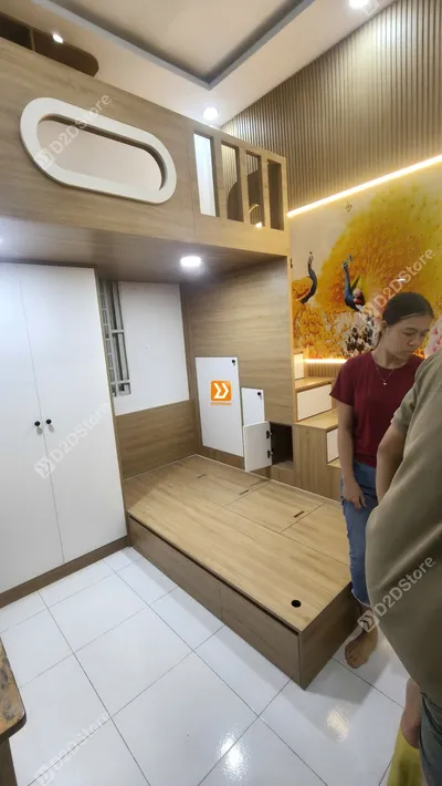 Phòng ngủ giường tầng cho 2 bé trai nhà chị Tuyết Yên