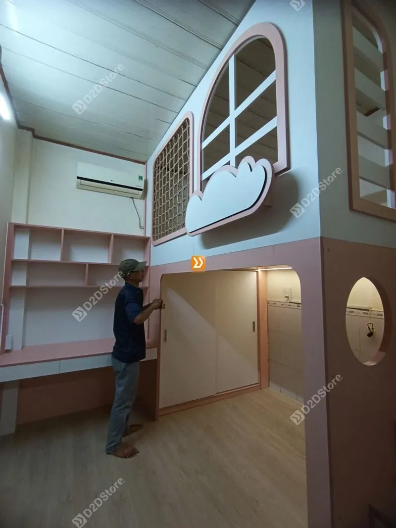 Phòng ngủ giường tầng cho 1 bé gái nhà chị Tâm Tâm - Ảnh 1