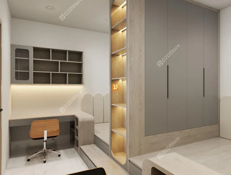Hệ giường tủ đối xứng cho 2 bé nhà anh Huỳnh Vương - Ảnh 3