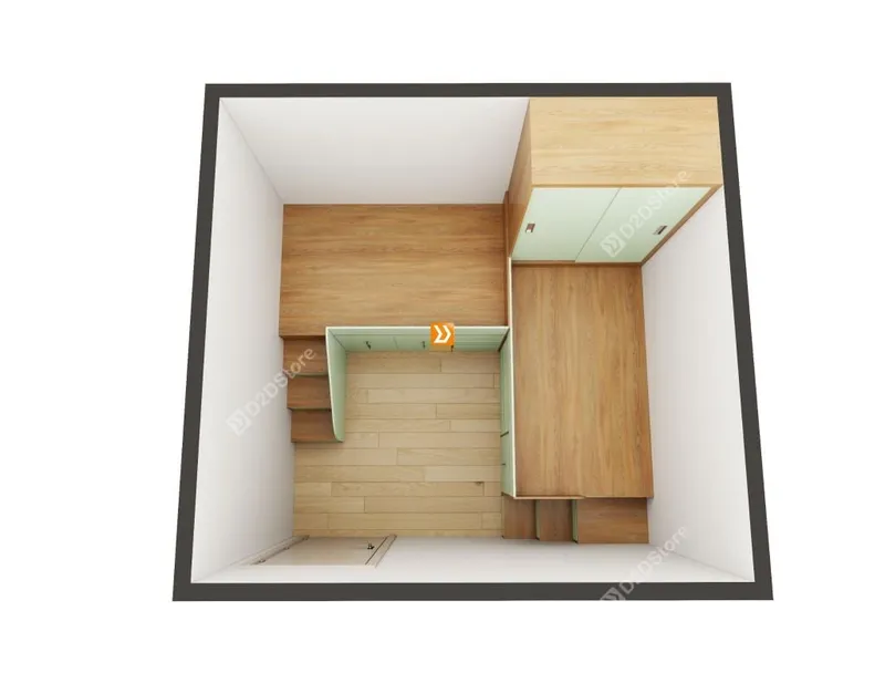 Hệ giường tủ đối xứng cho 2 bé trai nhà anh Vũ - Ảnh 2