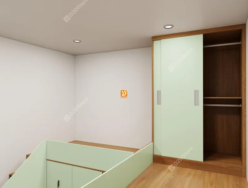 Hệ giường tủ đối xứng cho 2 bé trai nhà anh Vũ - Ảnh 6