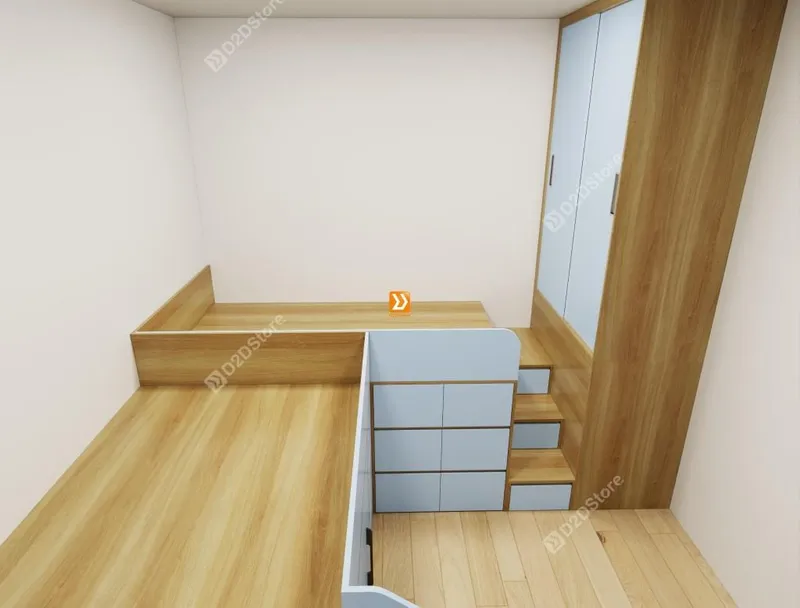 Hệ giường tủ đối xứng cho 2 bé trai nhà anh Hoàng Anh - Ảnh 5