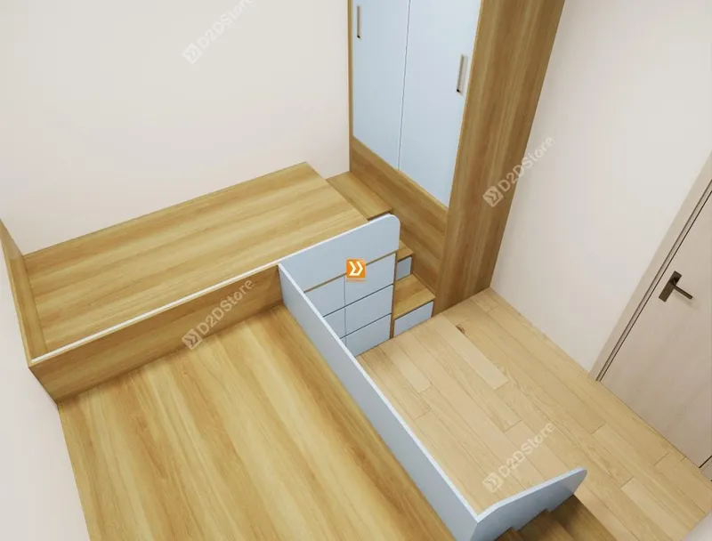 Hệ giường tủ đối xứng cho 2 bé trai nhà anh Hoàng Anh - Ảnh 7