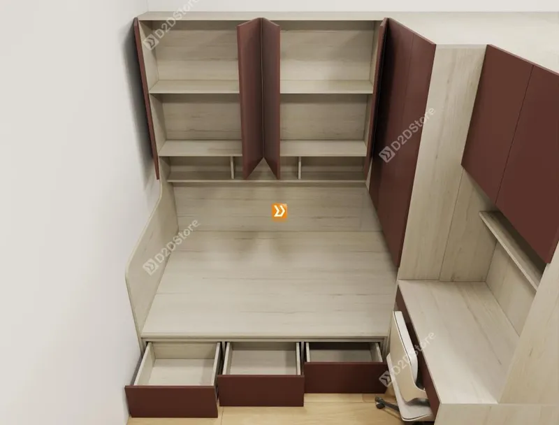 Hệ giường tủ đối xứng cho 2 bé nhà anh Duy Võ - Ảnh 6