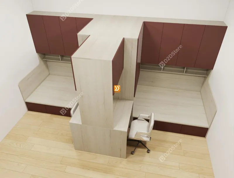 Hệ giường tủ đối xứng cho 2 bé nhà anh Duy Võ - Ảnh 8