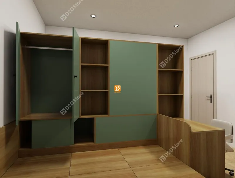 Hệ giường tủ đối xứng cho 2 bé nhà Chị Sunny - Ảnh 3