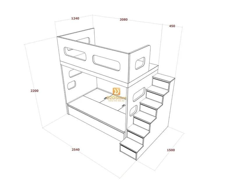 Hệ giường tầng tiêu chuẩn HGT.TC04 - Ảnh 4
