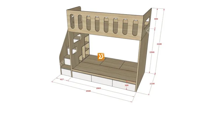 Hệ giường tầng tiêu chuẩn HGT.TC07 - Ảnh 2