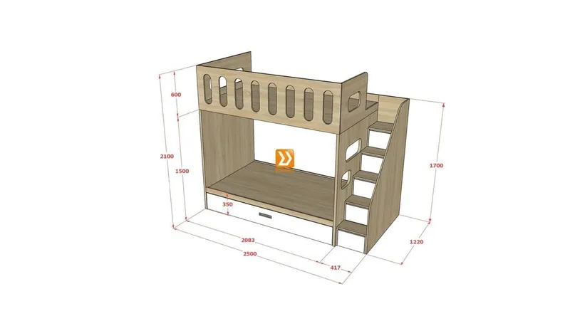 Hệ giường tầng tiêu chuẩn HGT.TC08 - Ảnh 5