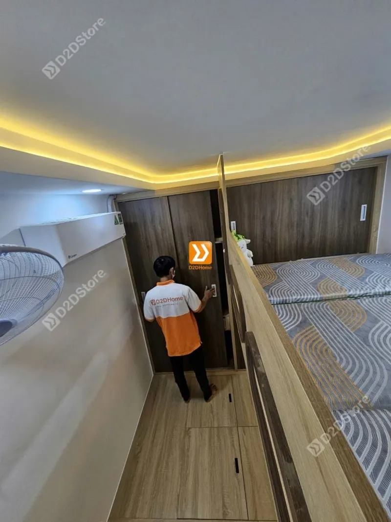 Phòng ngủ giường tầng cho bố mẹ và 1 bé trai nhà anh Hữu Nguyên - Ảnh 15