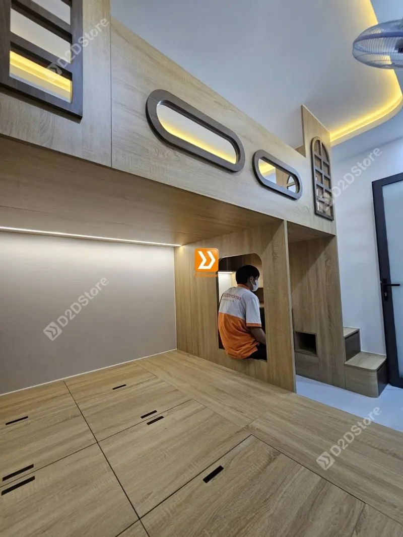 Phòng ngủ giường tầng cho bố mẹ và 1 bé trai nhà anh Hữu Nguyên - Ảnh 16