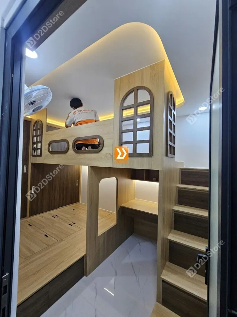 Phòng ngủ giường tầng cho bố mẹ và 1 bé trai nhà anh Hữu Nguyên - Ảnh 21