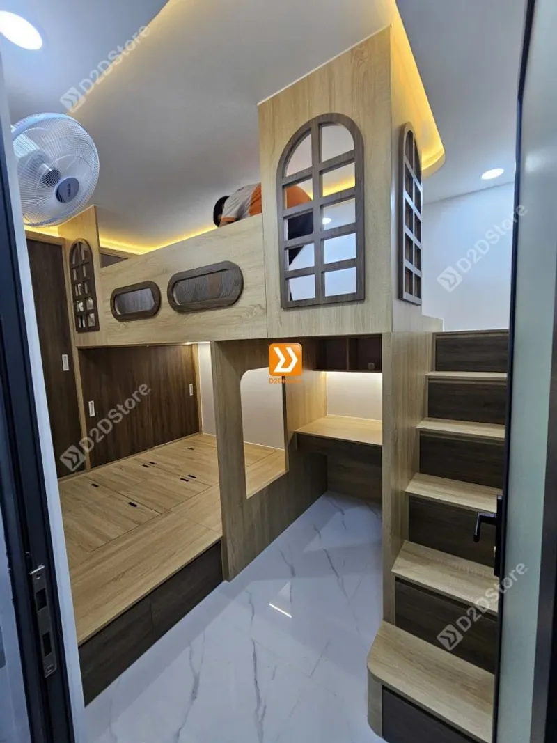 Phòng ngủ giường tầng cho bố mẹ và 1 bé trai nhà anh Hữu Nguyên - Ảnh 22