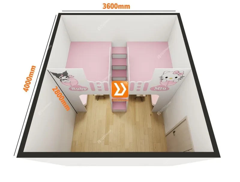 Phòng ngủ giường tầng cho 1 bé trai và 1 bé gái nhà chị Duy Ngọc - Ảnh 5