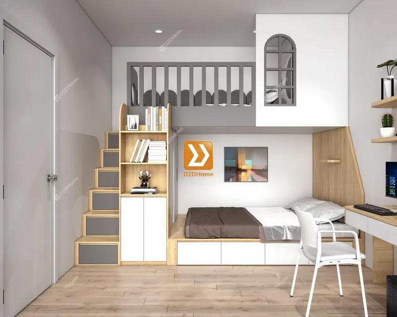 Phòng ngủ giường tầng 2 bé trai nhà chị Nhi - Ảnh 1