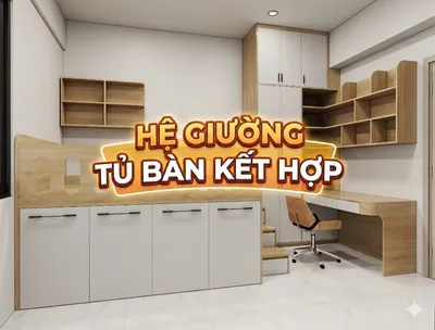 Hệ giường tủ bàn kết hợp