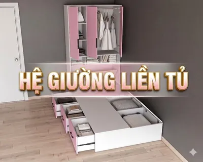 Hệ tủ liền giường