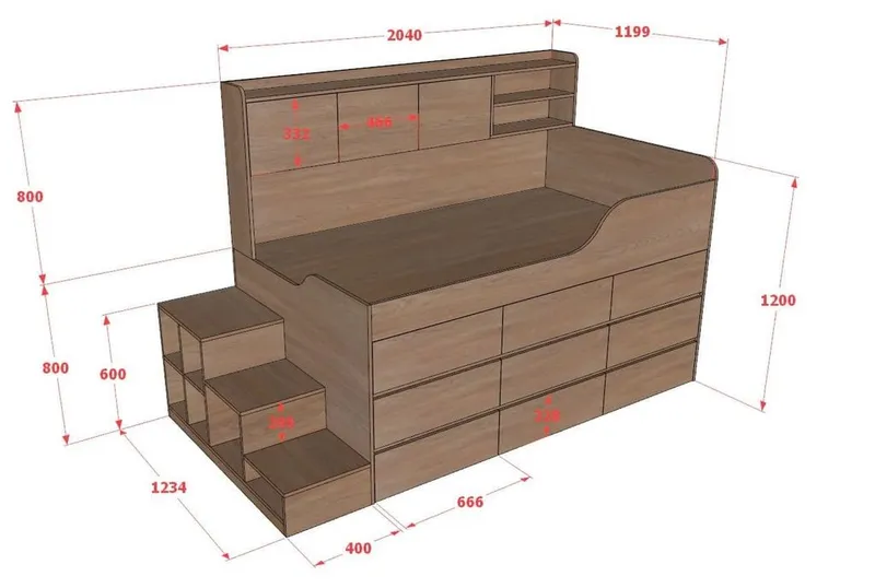Giường đa năng nhiều ngăn kéo BC.GDN26 - Ảnh 2
