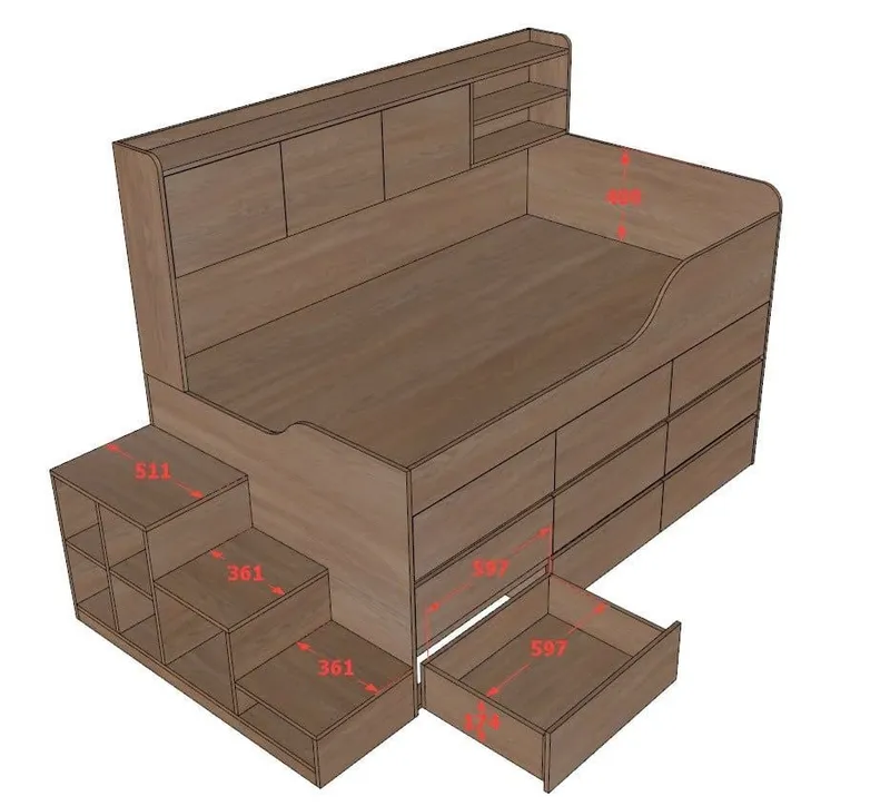 Giường đa năng nhiều ngăn kéo BC.GDN26 - Ảnh 3