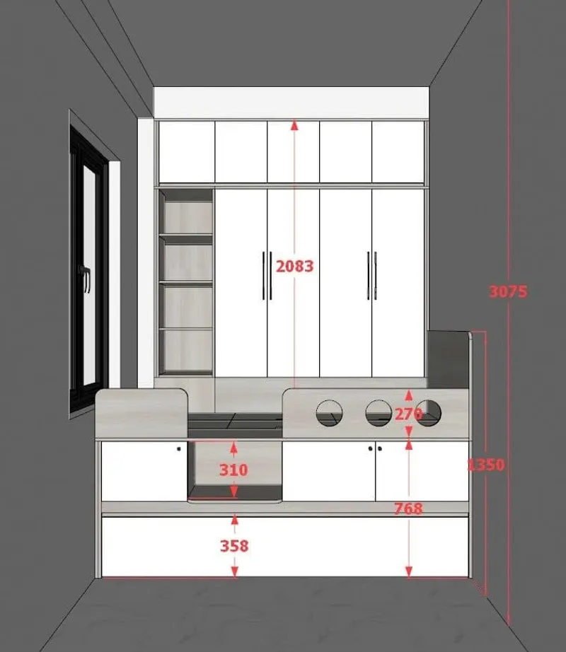 Phòng ngủ cho bé với hệ giường tủ bàn kết hợp nhà chị Jia Fong - Ảnh 2