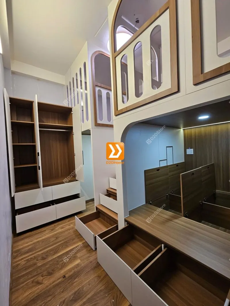 Phòng ngủ giường tầng cho bố mẹ và 2 bé nhà chị Phương Nguyễn - Ảnh 14